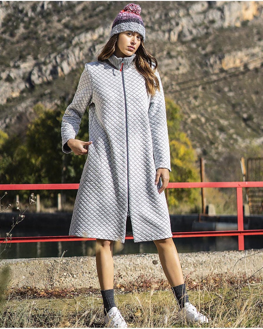 Robe de chambre zippée grise MODA INTIMA