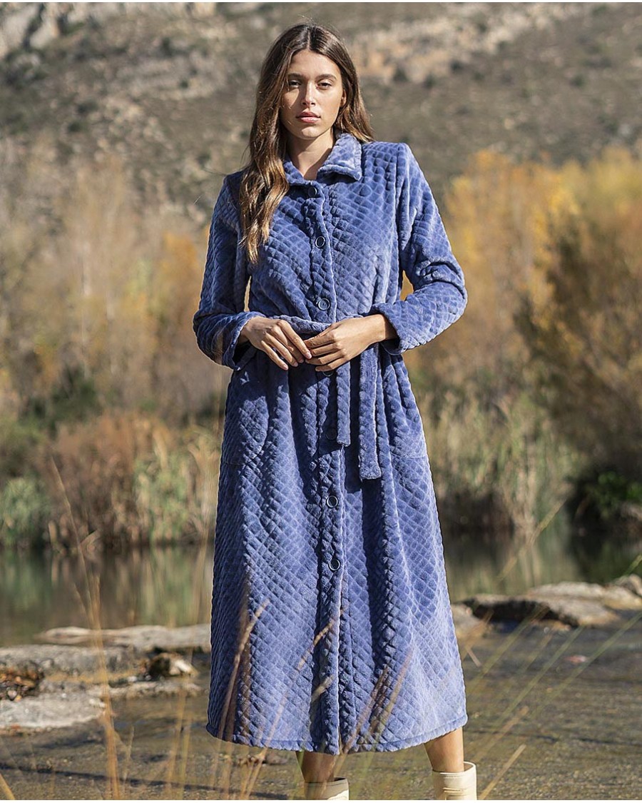 Robe de chambre à boutons Azul Moda Intima