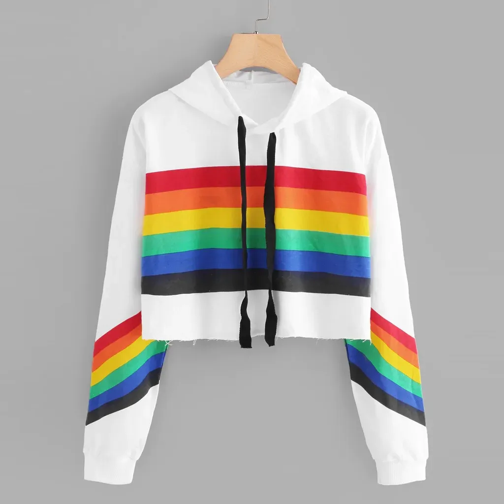 Sweat femme crop top lgbtqia arc-en-ciel – Image 3