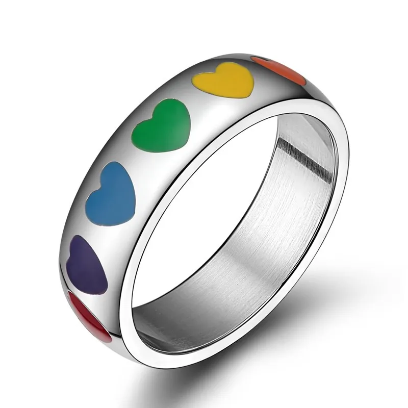 Bague coeur colorés LGBT