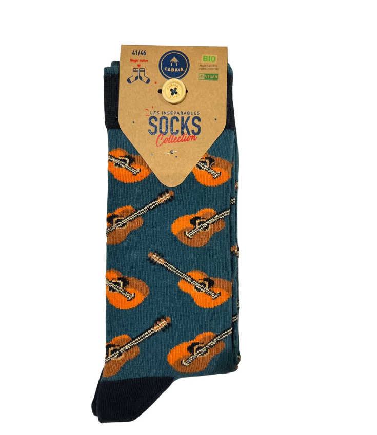 Chaussettes homme fantaisie guitare