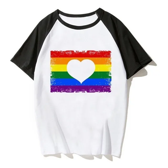 T-shirt drapeau lgbt avec cœur