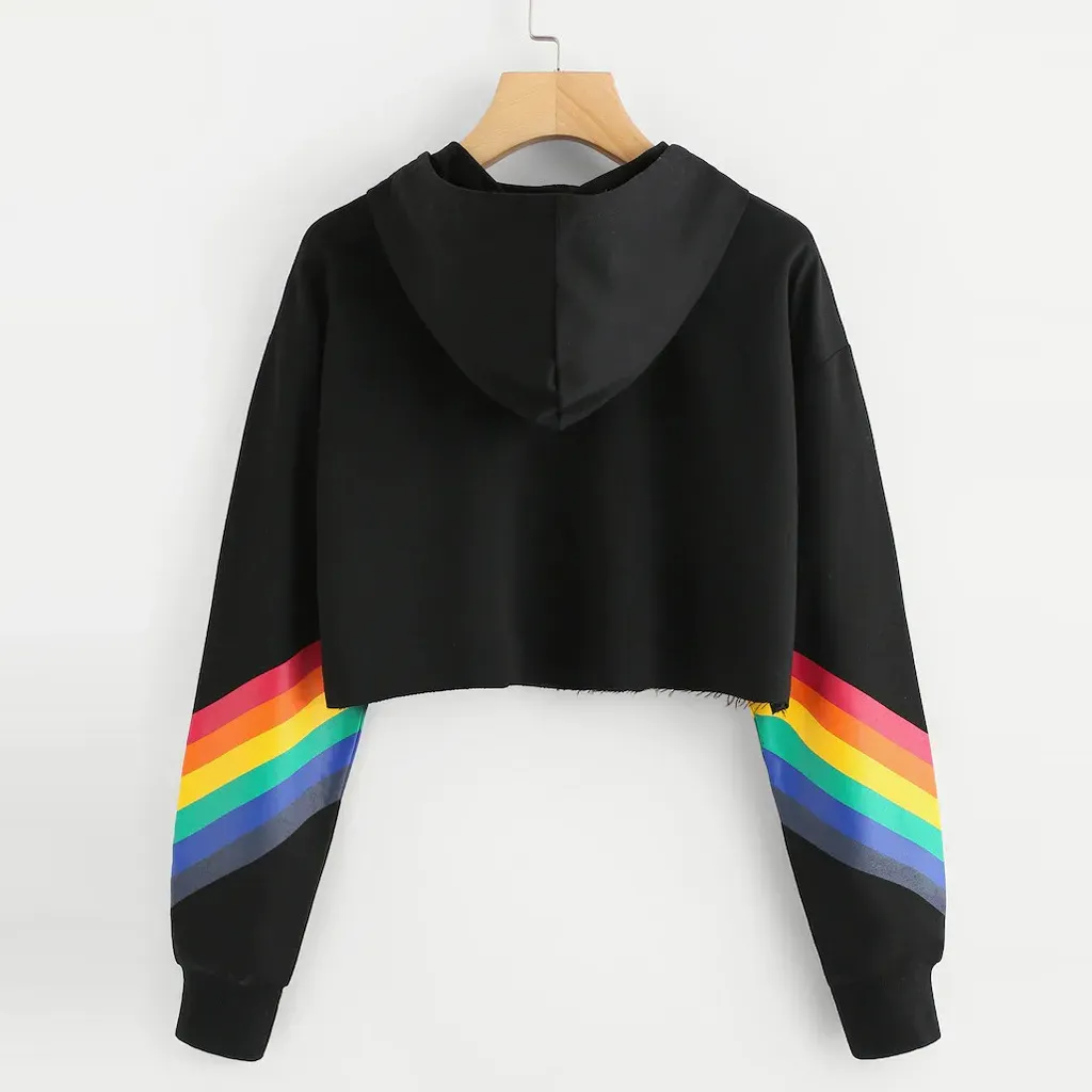 Sweat femme crop top lgbtqia arc-en-ciel – Image 2