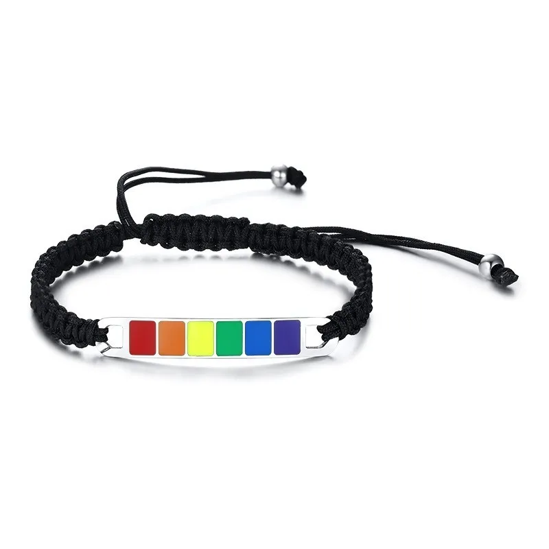 Bracelet tissé LGBT Arc-en-ciel – Image 4