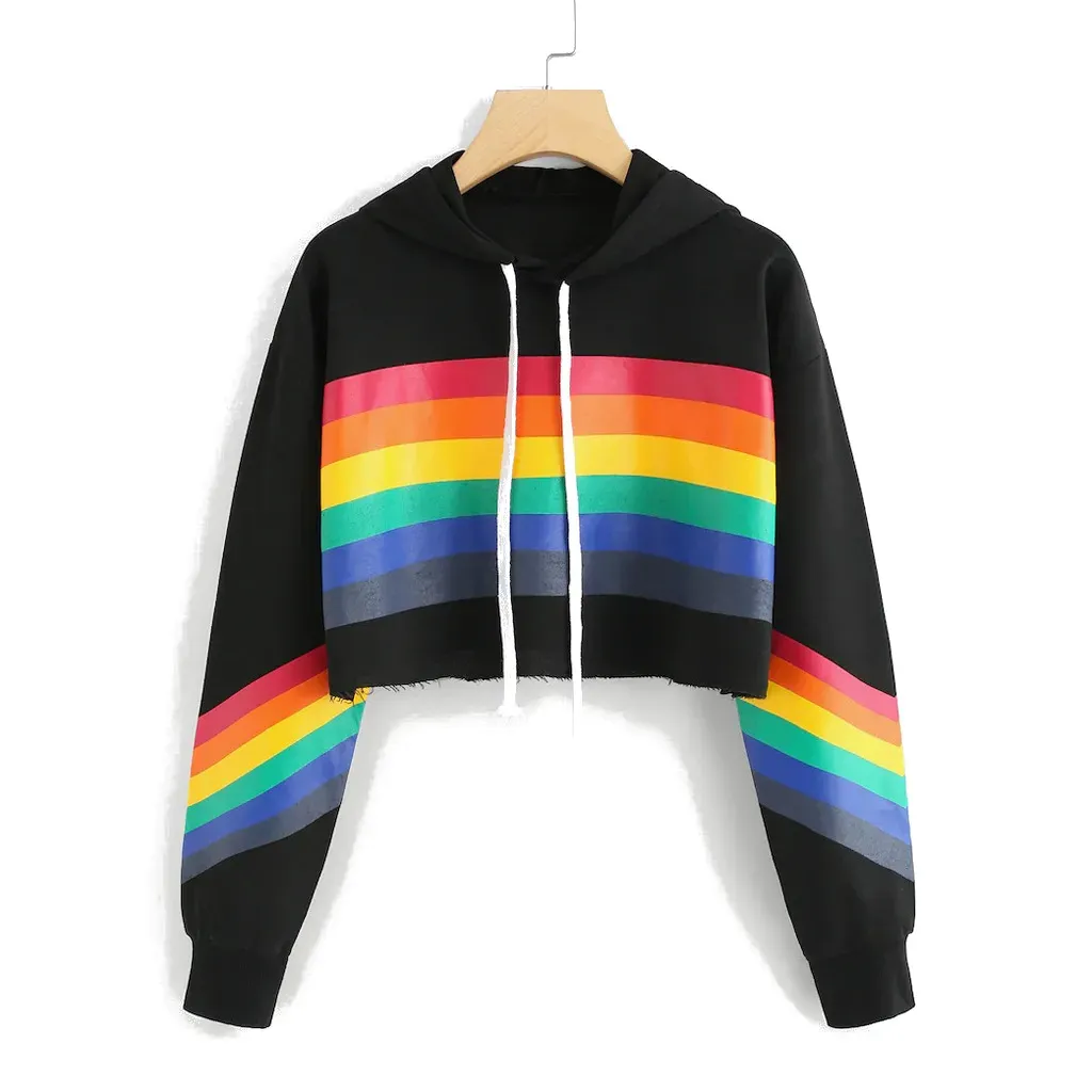 Sweat femme crop top lgbtqia arc-en-ciel