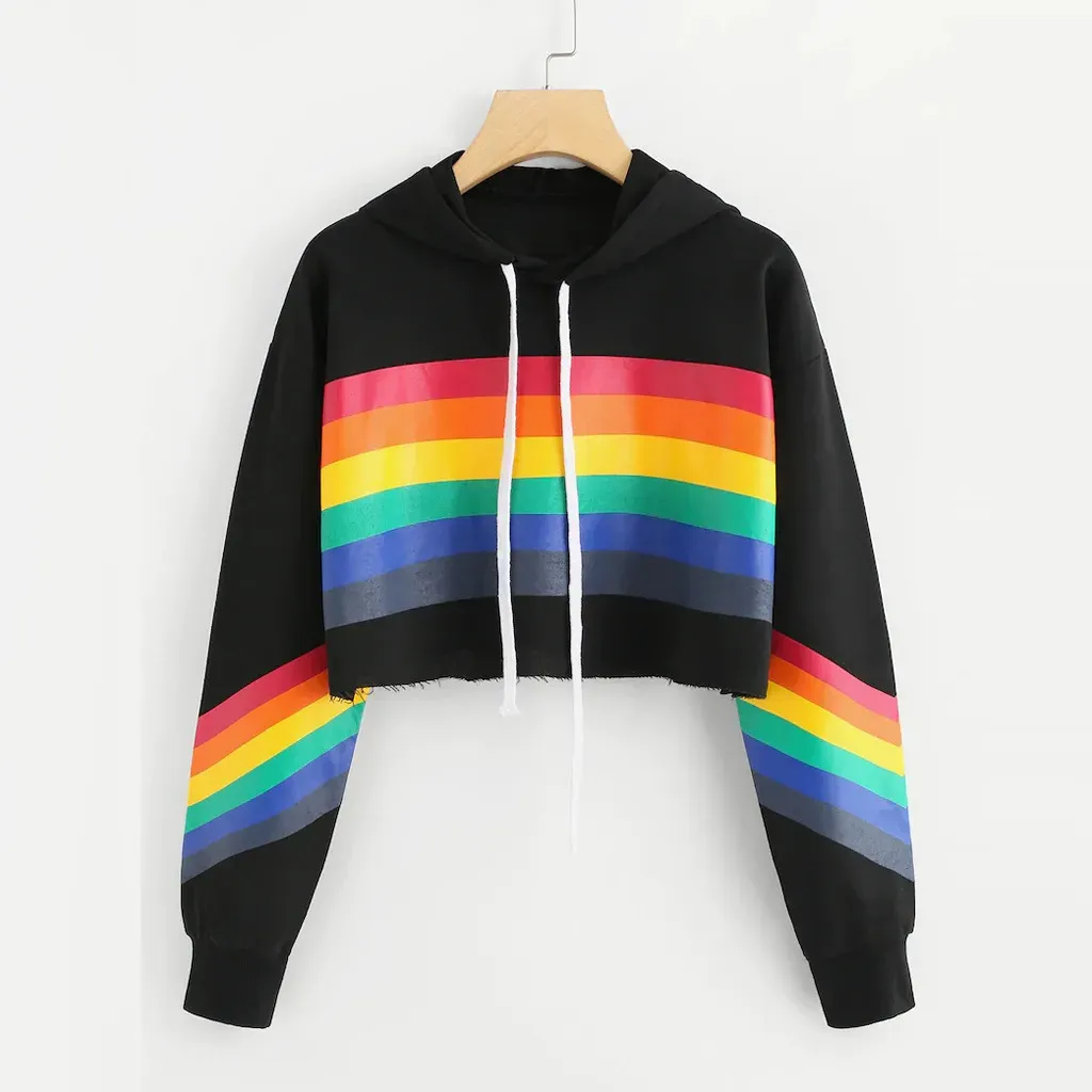 Sweat femme crop top lgbtqia arc-en-ciel – Image 4
