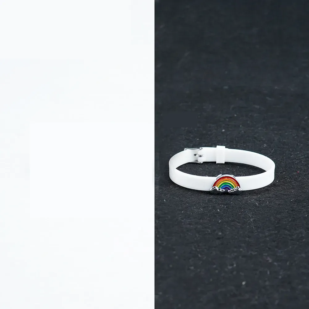 Bracelet lgbt arc-en-ciel à six couleurs Bijoux lgbt en silicone de couleur – Image 6