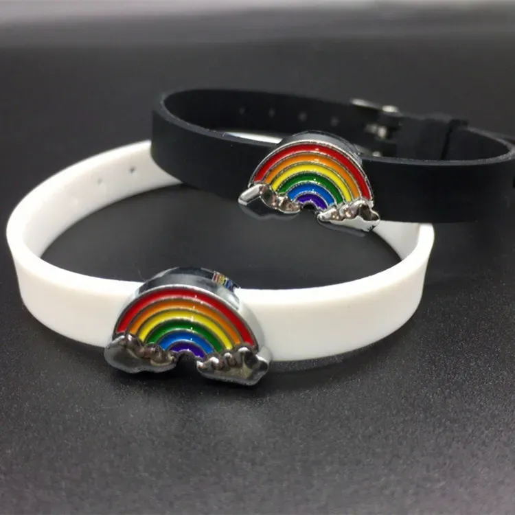 Bracelet lgbt arc-en-ciel à six couleurs Bijoux lgbt en silicone de couleur – Image 7