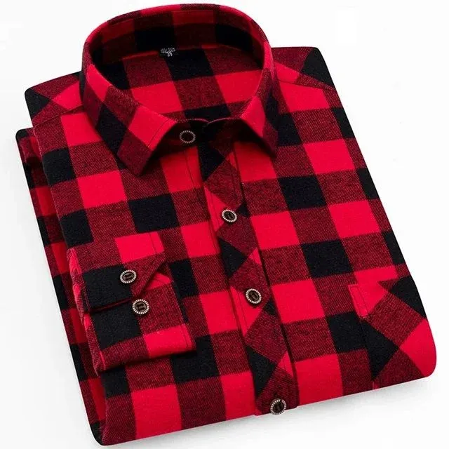 Chemise à carreaux à manches longues