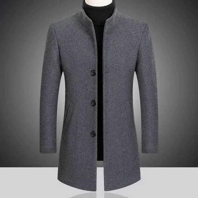 Manteau en laine col montant