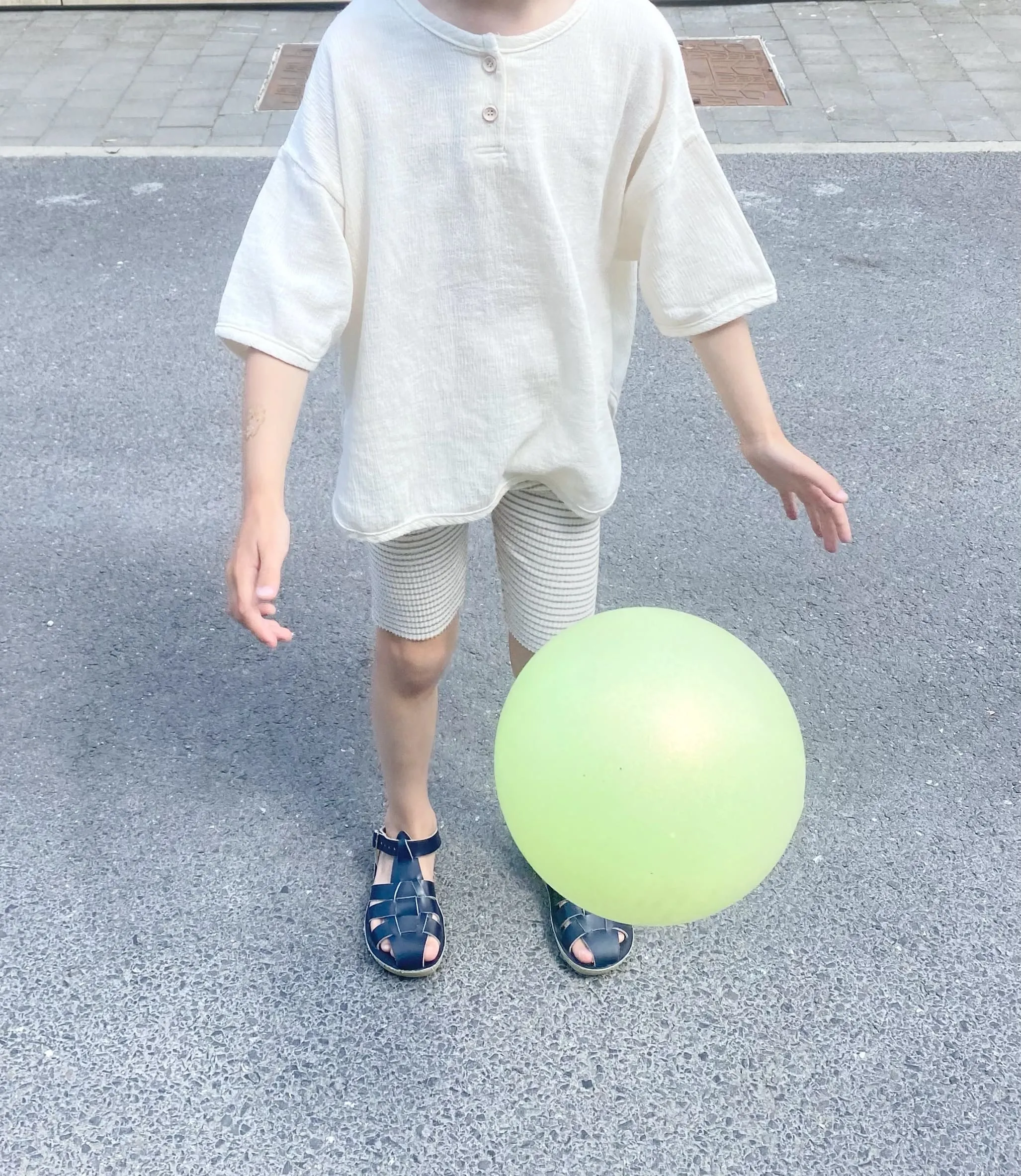 Short cycliste enfant | Gaufré – Di green – Image 4