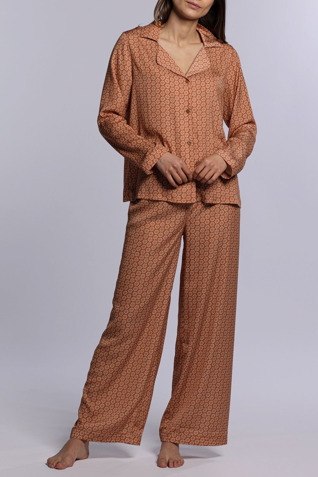 Pyjama floral coloris cannelle Teccia by Canat – Image 5