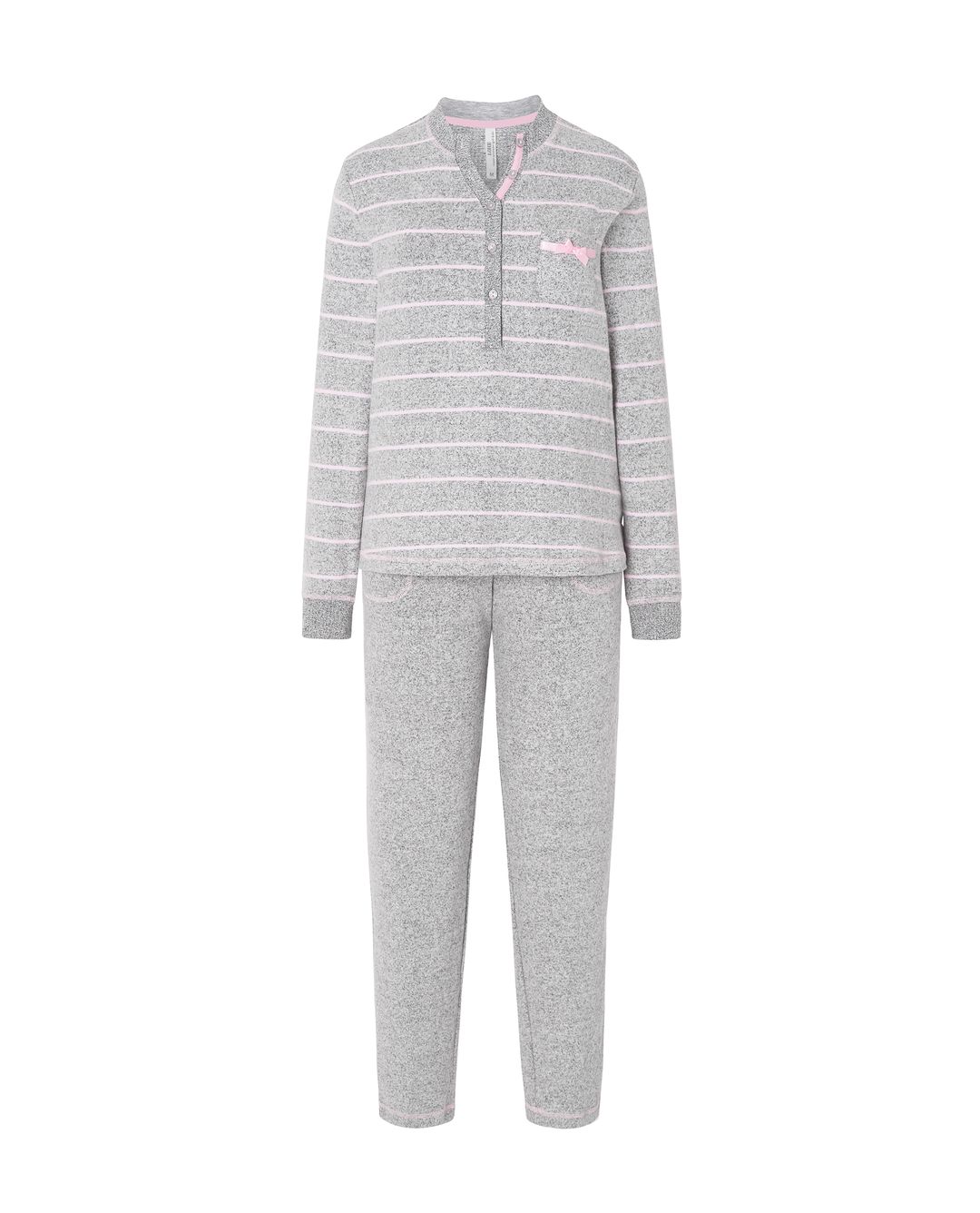 Pyjama à rayures gris/rose LOHE – Image 3