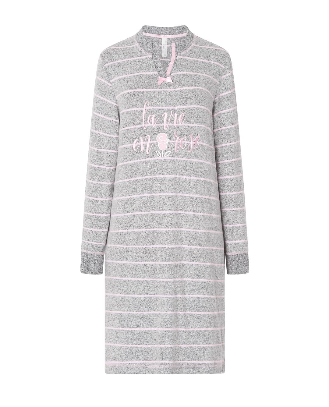 Chemise de nuit gris et rose LOHE – Image 3