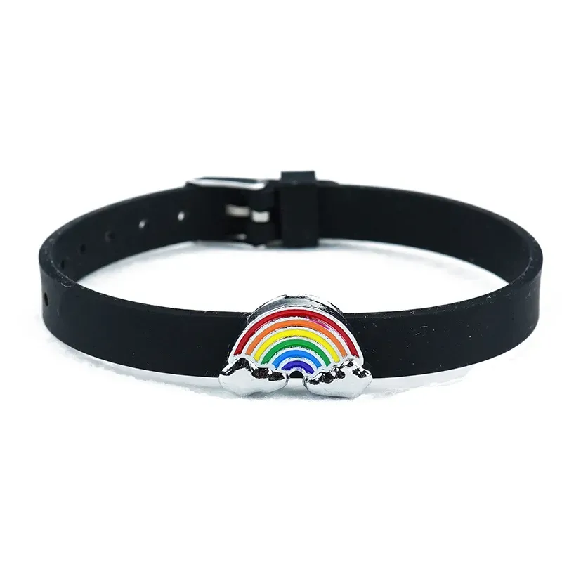 Bracelet lgbt arc-en-ciel à six couleurs Bijoux lgbt en silicone de couleur