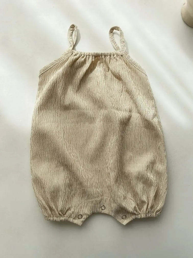 Salopette légère bébé | Rayures beige – Bébé nine – Image 3