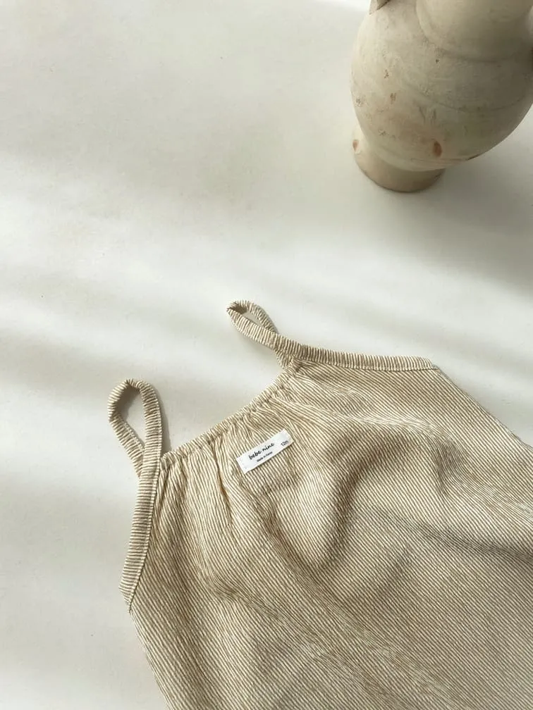 Salopette légère bébé | Rayures beige – Bébé nine – Image 2