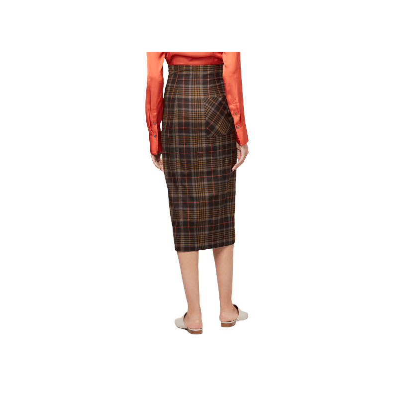 Jupe noire zippée à carreaux Paul Smith – Image 2