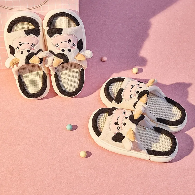 Claquettes Animaux Vache Lin – Image 2