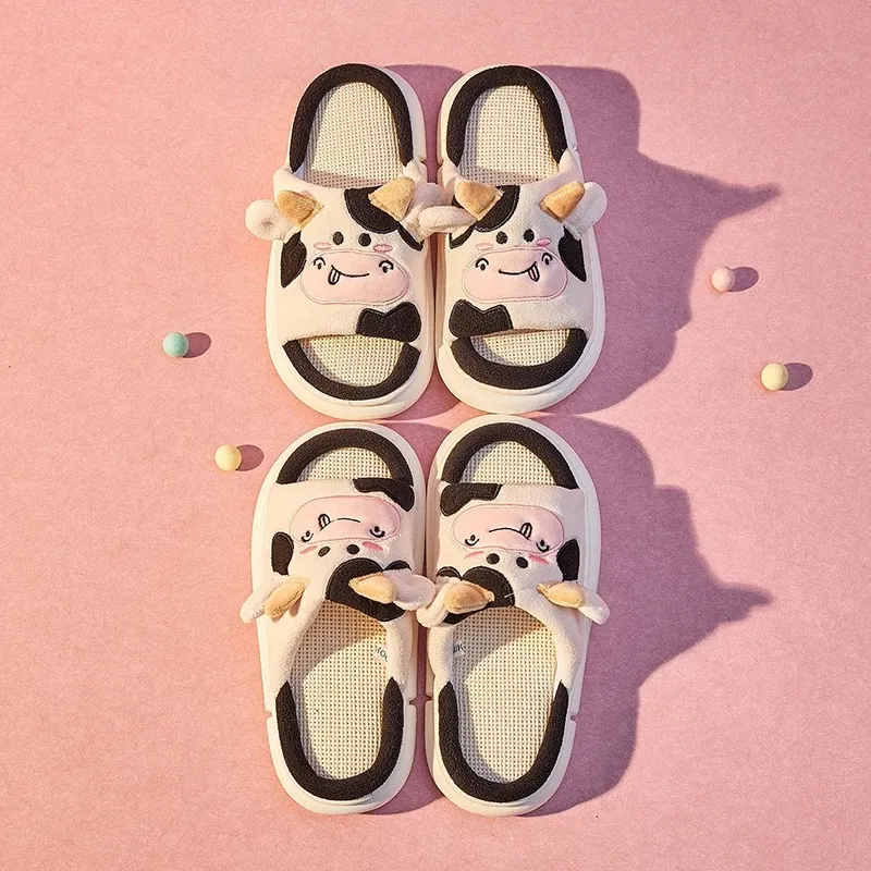 Claquettes Animaux Vache Lin – Image 4