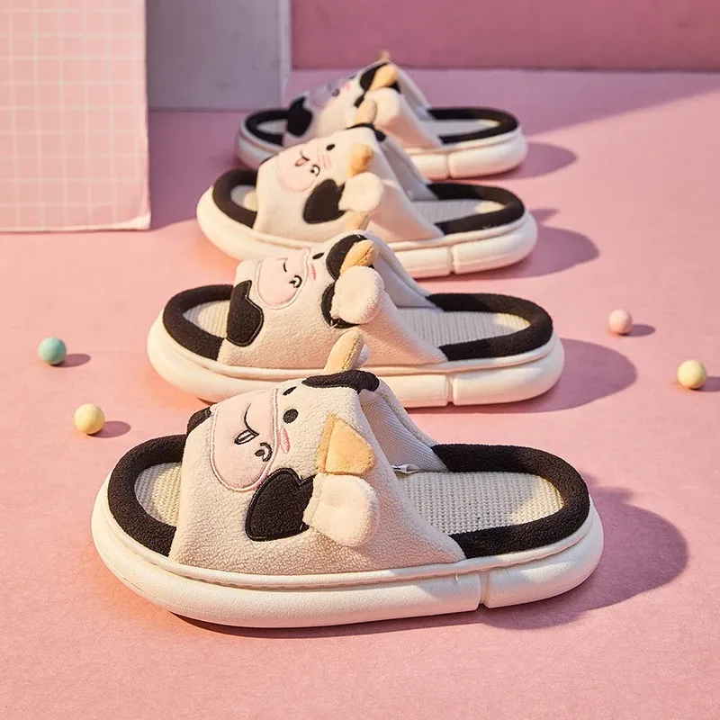 Claquettes Animaux Vache Lin – Image 3