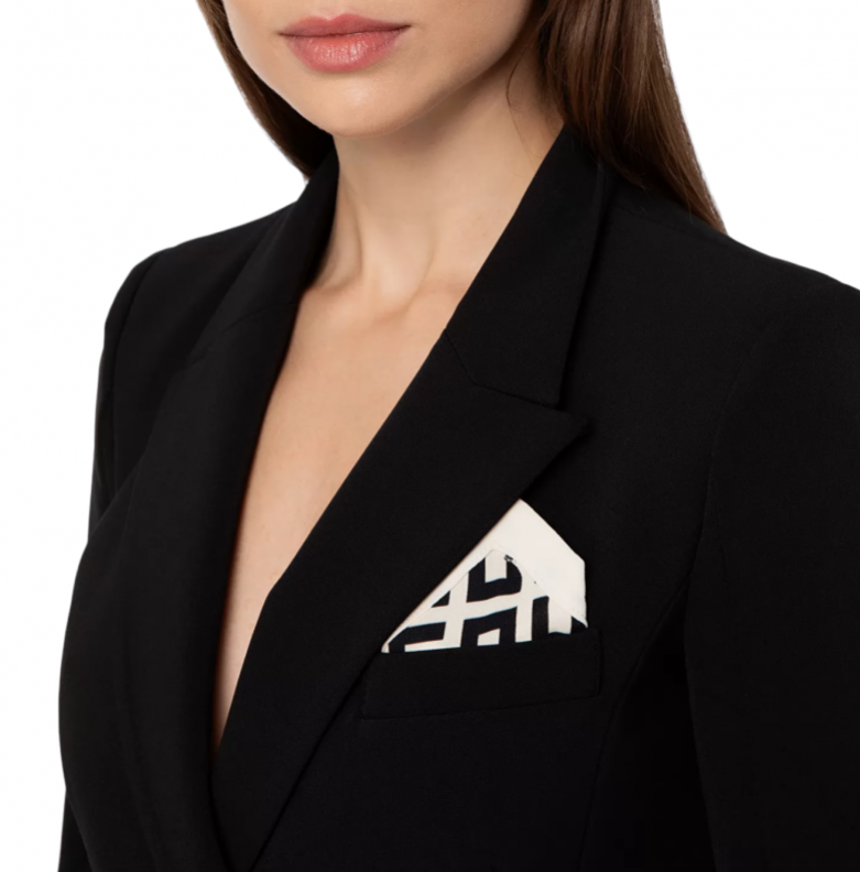 Robe-manteau noire croisée Elisabetta Franchi – Image 3