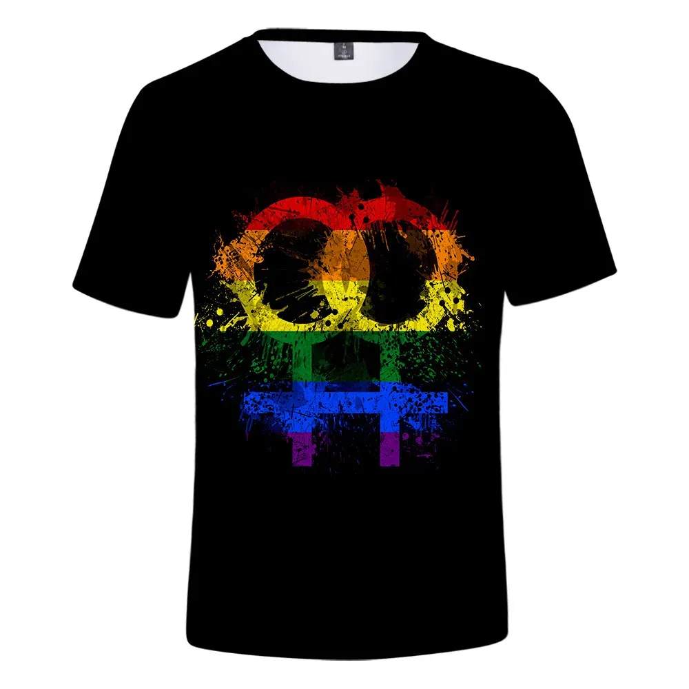 T-shirt Gay Lesbiennes signe multicolores – Image 2
