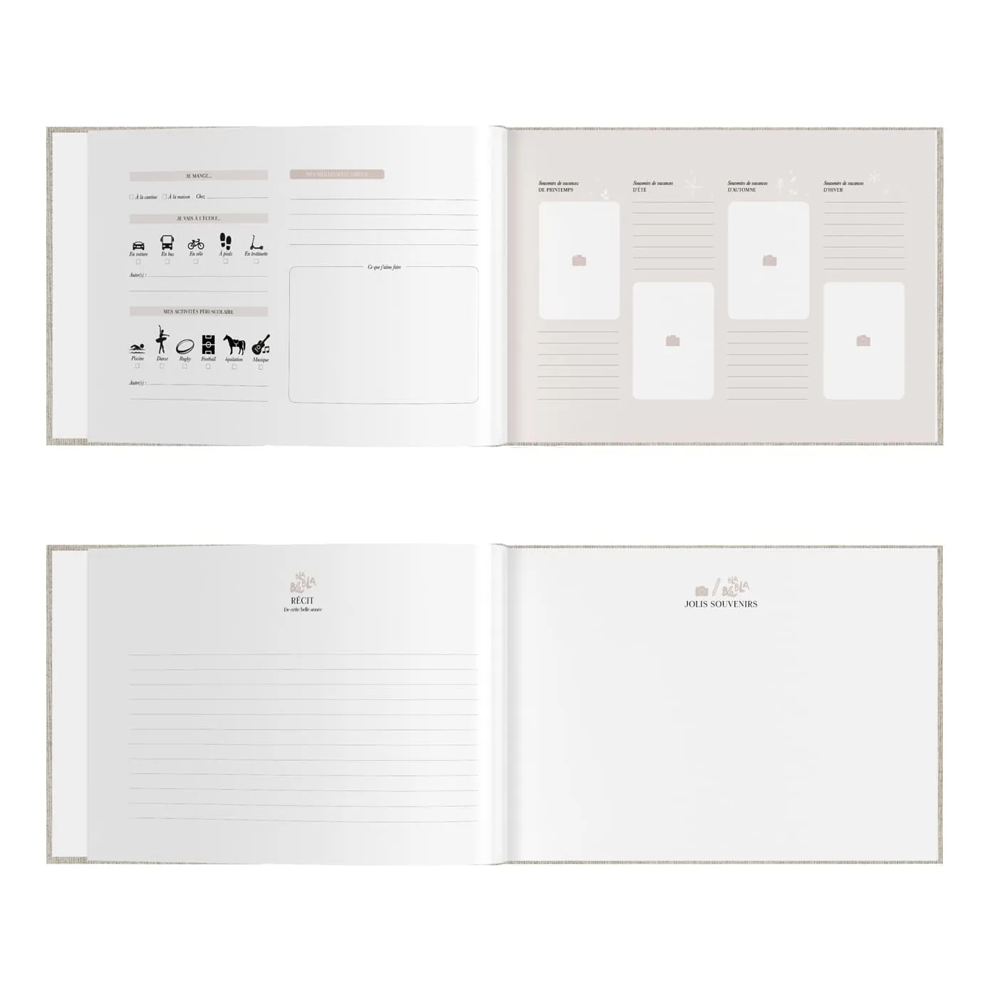 Livre souvenirs école beige | Lin – Zakuw – Image 6
