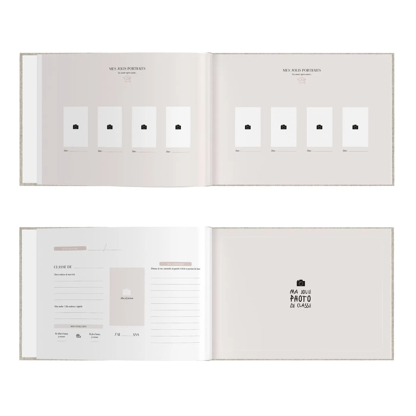 Livre souvenirs école beige | Lin – Zakuw – Image 7