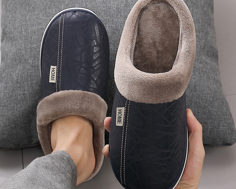 Chaussons orthopédique en cuir pour homme