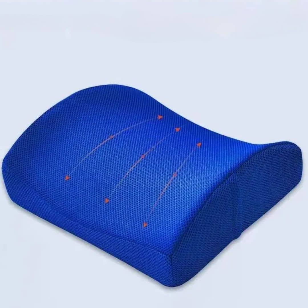 Coussin orthopédique lombaire bleu avec poche de rangement – Image 3