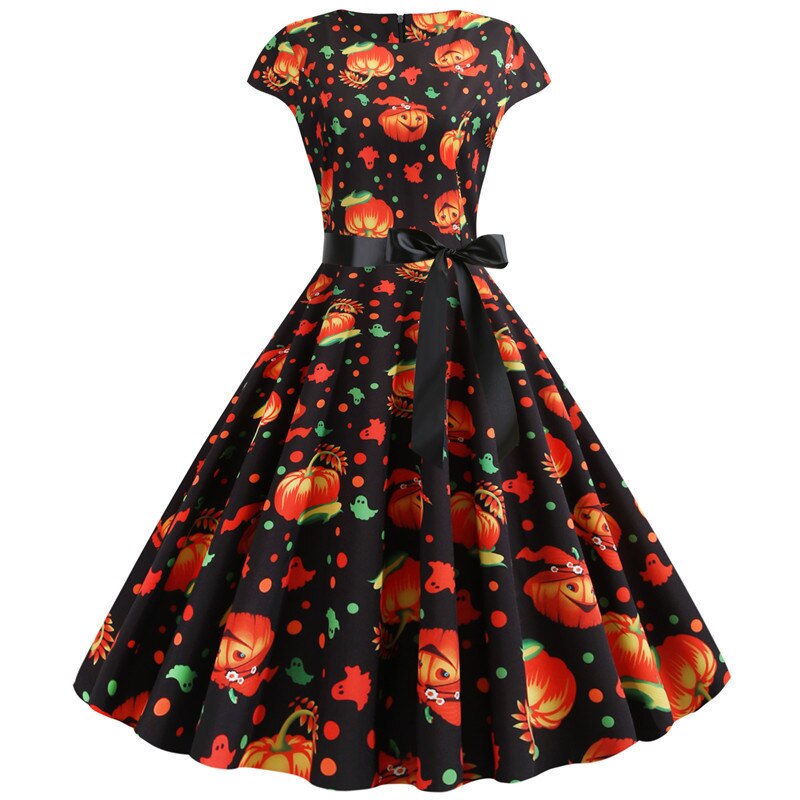 Robe Rockabilly Motif Citrouille – Image 3