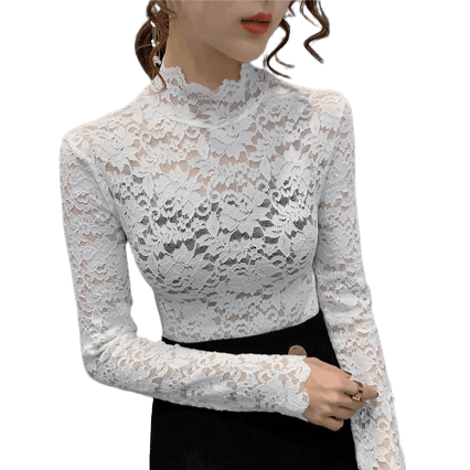 Crop top vintage dentelle manches longues – Image 5