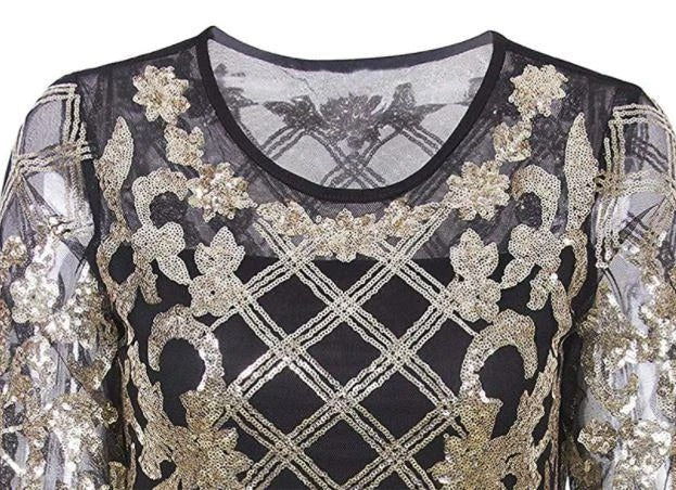 Robe Gatsby dorée rétro – Image 3