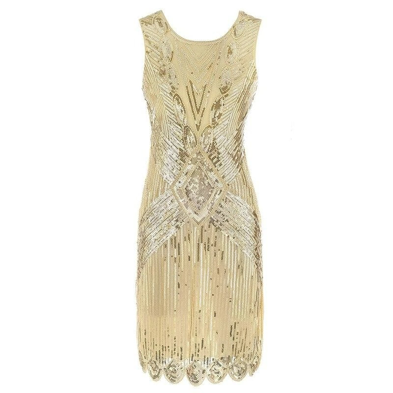 Robe Gatsby mini dorée