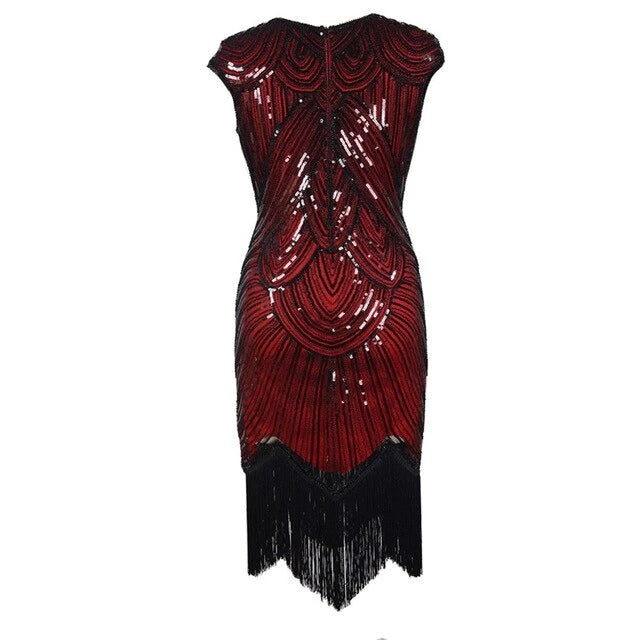 Robe Gatsby éclatante rouge style années 20 – Image 3