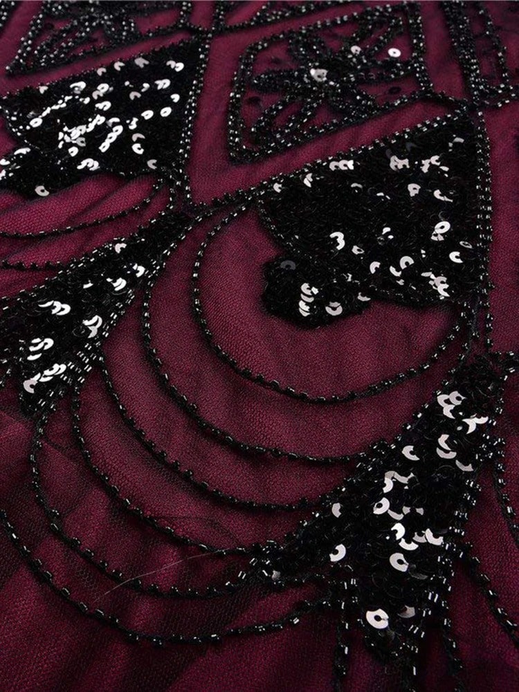 Robe Gatsby longue haute couture pourpre. – Image 5