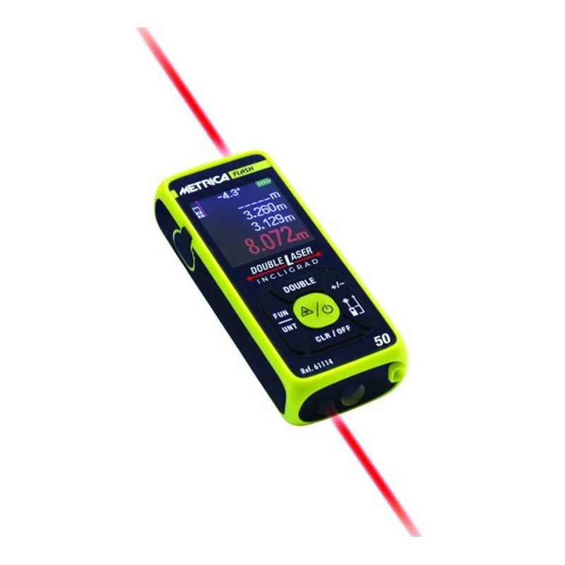 Télémètre laser Metrica flash double laser 50 ml INCLIGRAD – batterie li-ion rechargeable – Image 2