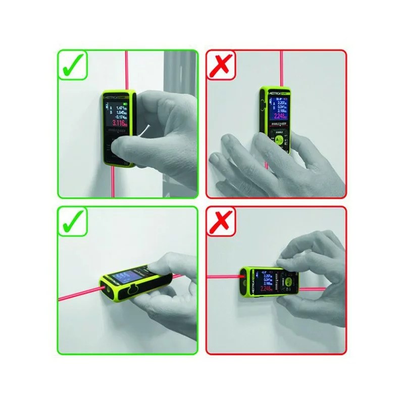 Télémètre laser Metrica flash double laser 50 ml INCLIGRAD – batterie li-ion rechargeable – Image 3