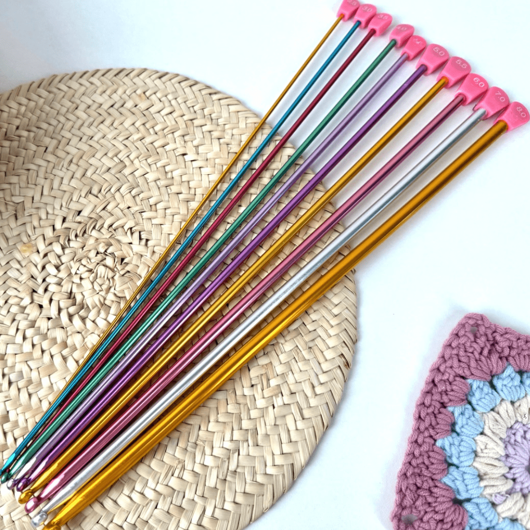 Ensemble de 10 crochets tunisiens métal 2.5-8 mm