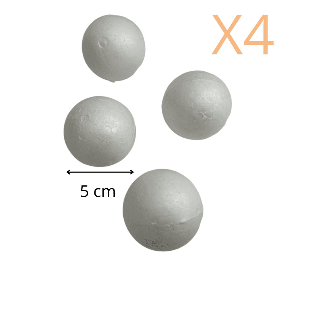 4 boules en polystyrènes 5 cm