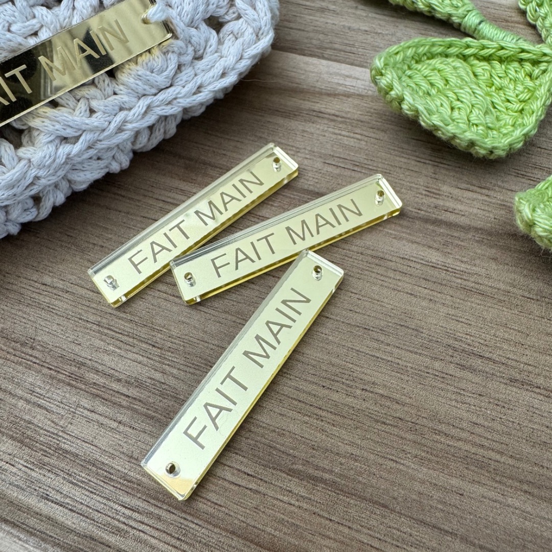 Label Couture Plexi Doré | Étiquettes Fait Main | Vendu par 5 | Lou Passion – Image 4