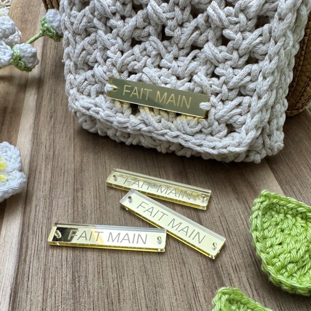 Label Couture Plexi Doré | Étiquettes Fait Main | Vendu par 5 | Lou Passion – Image 3