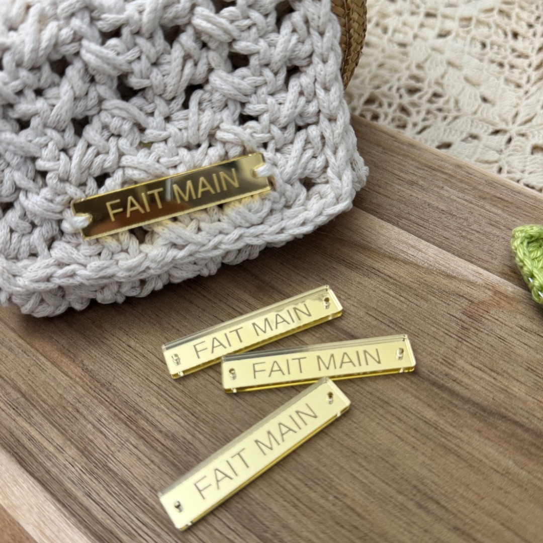 Label Couture Plexi Doré | Étiquettes Fait Main | Vendu par 5 | Lou Passion – Image 2