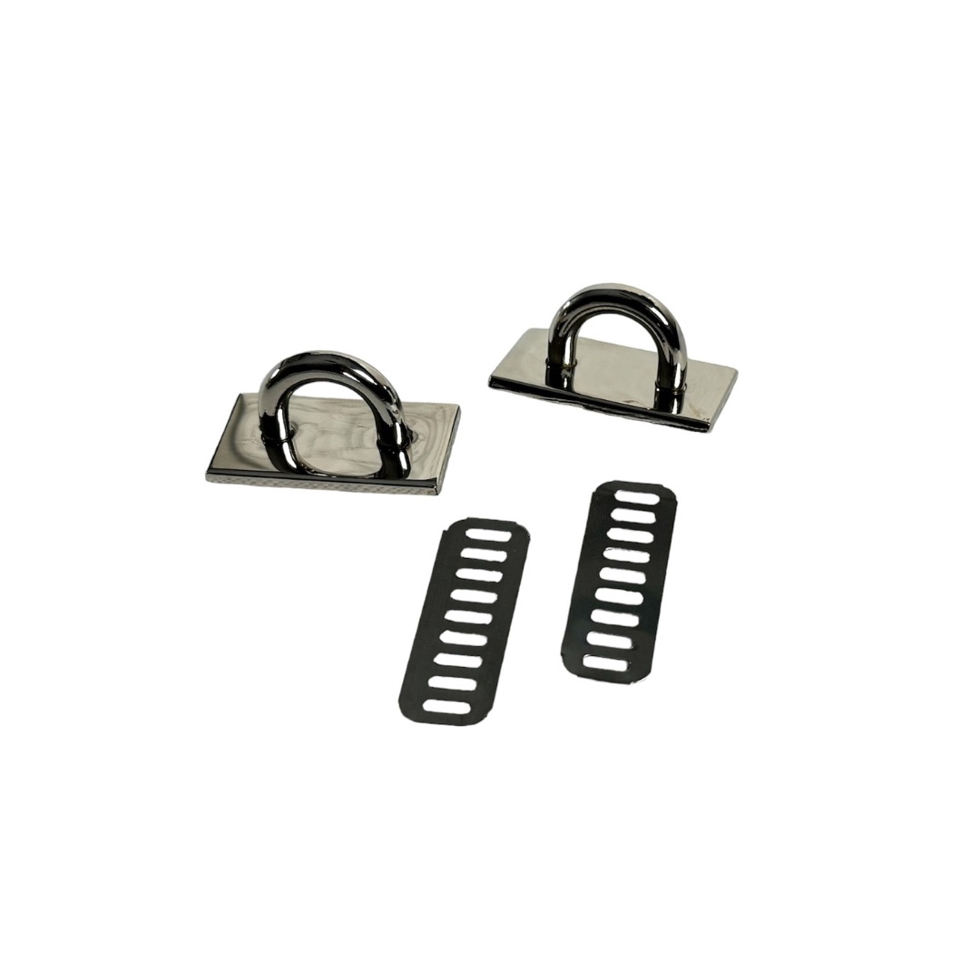 2 Attaches pour anses 4X2cm Argent