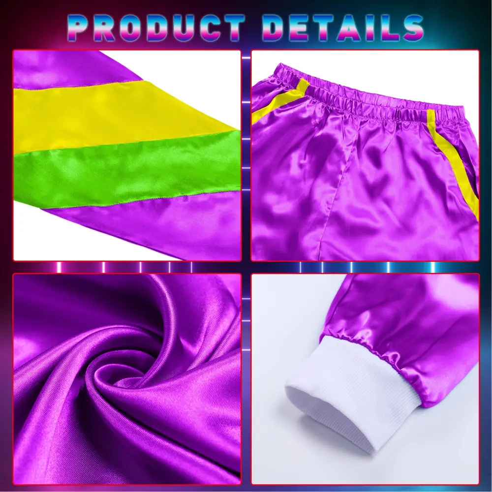 Déguisement rétro années 80 – survêtement vintage hip-hop avec accessoires gonflables – Image 7