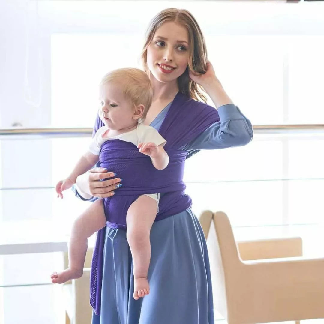 Echarpe de portage nouveau-né – Confort absolu pour bébé et liberté de mouvement pour les parents – Image 4