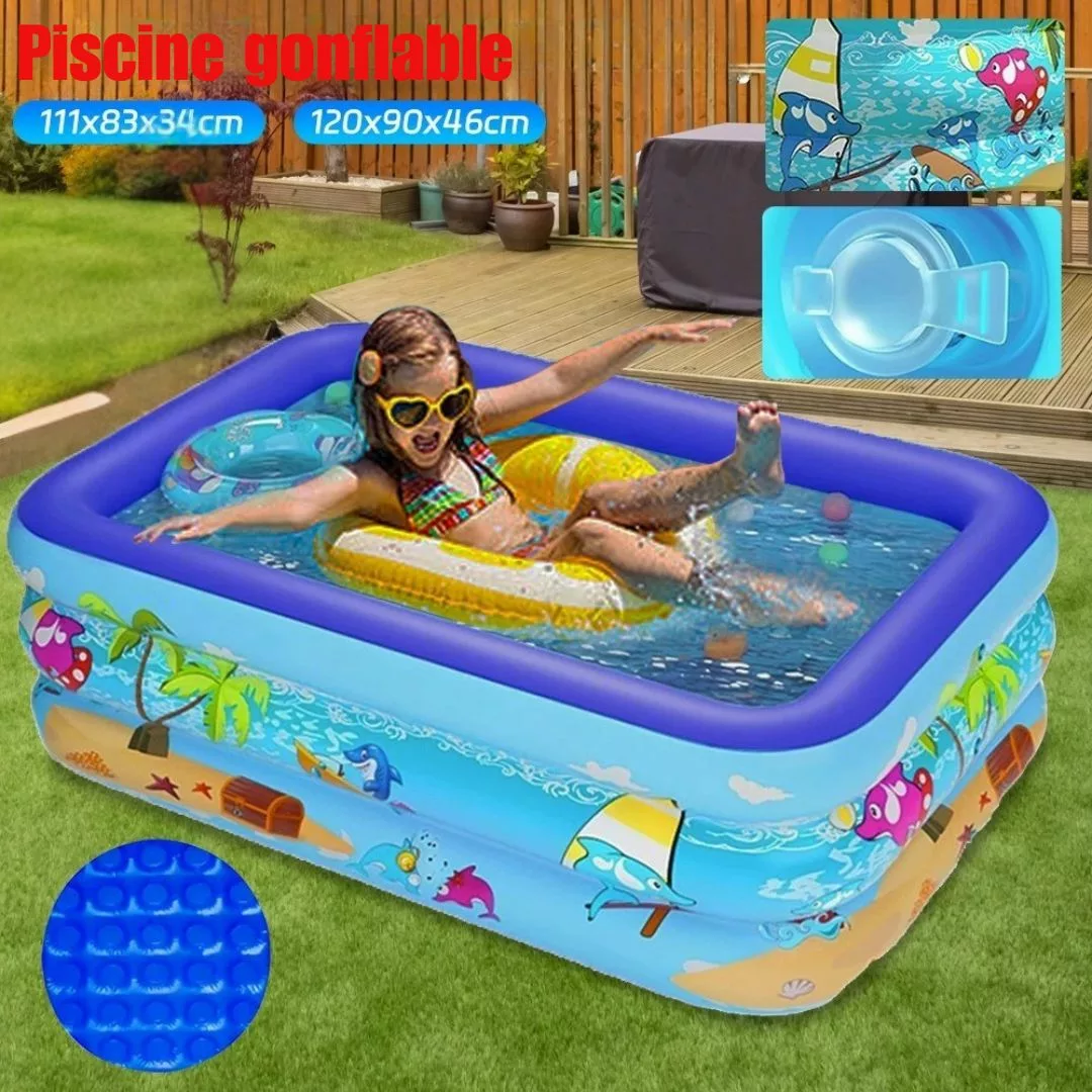 Piscine gonflable enfant – Idéale pour l’été, jeux d’eau sécurisés à la maison – Facile à installer et transporter – Image 2