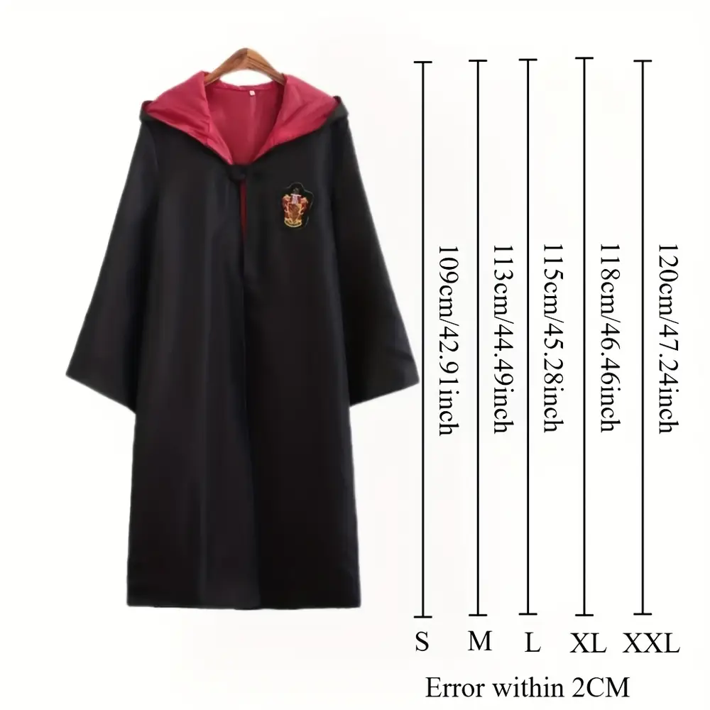 Cape Harry Potter adulte avec capuche – Insignes maisons officielles – Costume cosplay – Image 2
