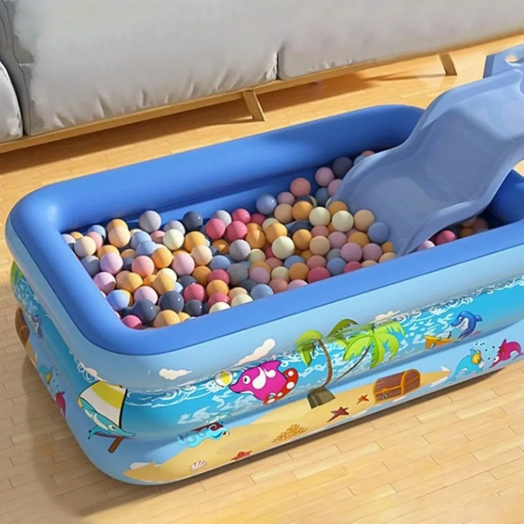 Piscine gonflable enfant – Idéale pour l’été, jeux d’eau sécurisés à la maison – Facile à installer et transporter – Image 4
